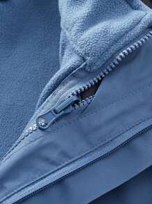 Men Ski Jackets Removable Hooded Raincoat With Fleece Jackets Snow Coat Warm Waterproof Mountain Windbreaker - Blue - View 6