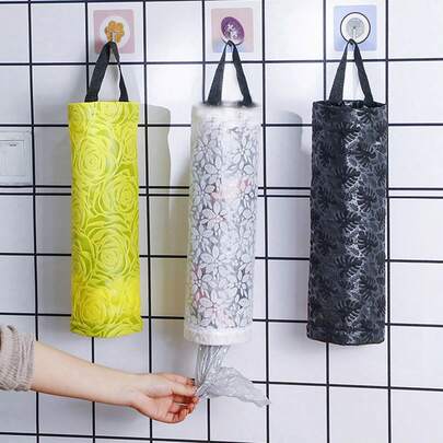 1 túi đựng đồ treo tường sáng tạo, hộp đựng đồ phân loại nhà bếp, túi nhựa đựng đồ dùng mua sắm miễn phí