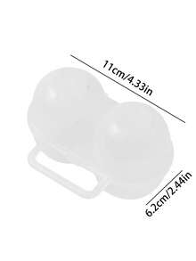 1pc Egg Carrier, Portable Plastic Egg Storage Box, Shock-Proof Egg Carton Suitable For Outdoor Travel, Mini Compact 2-Egg Capacity Travel Essentials School School Supplies Holiday Camping Holiday Essentials Vacation Accessories - Clear - View 3