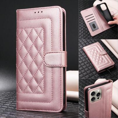 Wallet Business Card Holder Flip Phone Case, PU Leather With Wrist Strap, Compatible With Apple 6/7/8/XS MAX/11/12/13/14/15/16 Pro Max, Galaxy S22/S23/S24 Ultra/A05S/A14/A15/A25/A34/A35/A53/A54/A55/Note20 Ultra, 7/8/9 And Other Models,International Version, Not The Domestic Version