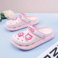 Cute Cat Design Breathable Mesh Slip-On Sandals, Summer Wear For Women, Non-Slip, Beach, Nurse Shoes