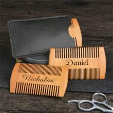 Customized Exclusive Name Beard Comb Wood, Customized Beard Comb, Personalized Beard, Carved Beard Comb, Father's Day Gift For Dad