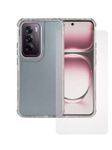 360 3 In 1 Heavy Duty Metal Color Case For Oppo Reno 12 5g Rainbow + Hydrogel Mica - Baby Blue - View 1