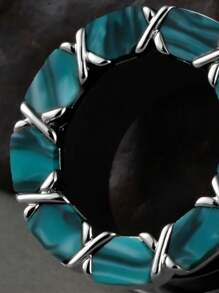 一对不锈钢分段彩色耳塞扩张器 Ocenic Serenity 隧道穿孔螺丝耳塞耳环塞拉伸器穿孔珠宝