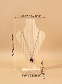 Wooden Flower Vase Necklace Display Stand, Collarbone Chain Jewelry Display Rack, Necklace Neck Model Showcase Prop - Wood Color - View 9