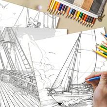 1 本万圣节和圣诞节创意精美绘画册，成人艺术涂鸦素描本，适合成人涂鸦和缓解压力绘画、放松、礼物、生日派对，厚画纸，20*20 厘米 - 彩色 - 查看 4