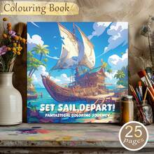 1 本万圣节和圣诞节创意精美绘画册，成人艺术涂鸦素描本，适合成人涂鸦和缓解压力绘画、放松、礼物、生日派对，厚画纸，20*20 厘米 - 彩色 - 查看 1