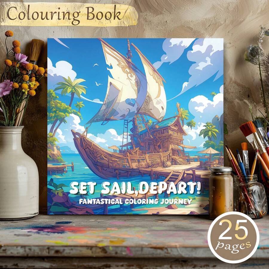 1 本万圣节和圣诞节创意精美绘画册，成人艺术涂鸦素描本，适合成人涂鸦和缓解压力绘画、放松、礼物、生日派对，厚画纸，20*20 厘米 - 彩色 - 查看 1