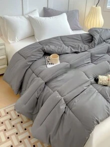 Chăn bông Lux Decor - Chăn bông bốn mùa cho giấc ngủ mùa hè có viền góc - Lớp lông thay thế - Mềm mại, thoáng khí Bộ đồ giường đa năng & Trang trí phòng ngủ - Đường khâu hộp sang trọng - Lý tưởng cho gia đình và khách sạn - Quà tặng hoàn hảo cho ngày lễ tình nhân & đám cưới - Hot số 1PC - Xám - Xem 3