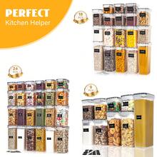 9/18/24pcs Airtight Food Storage Container With Lid, Sealed Capacity For Flour, Sugar, Baking Supplies, And Dry Goods With Labels And Tags, Dishwasher Safe, Plastic Food Jar For Kitchen Pantry Organization, Kitchenware. - trắng - Xem 3