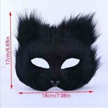 2 件性感狐狸面具和尾巴套装，毛茸茸的动物面具和尾巴，适合节日派对角色扮演，化妆舞会服装配饰，可爱的动物服装，适合舞台表演万圣节 - 彩色 - 查看 10