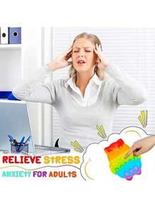 1/2/3/5 件玩具，指尖玩具套装 Popit 游戏缓解成人压力，Pop Its 套装成人礼物，Poppet，Pop Up Poppits Toypop It，指尖玩具，指尖玩具，指尖套装，压力球，压力玩具 - 彩色 - 查看 3