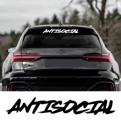 40x6.5cm Creative Antisocial Styling Car Windshield Sticker Motorcycle Window Vinyl Decor Decal Auto Tuning Accessories Universal For Audi BMW Toyota Subaru Lexus Chevrolet GMC