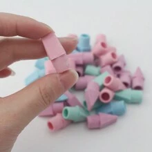 20/200 件马卡龙色笔帽干净不锈钢橡皮擦替换装，办公用品笔橡皮擦帽，便携式可拆卸子弹头橡皮擦帽 - 混色 - 查看 7