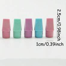 20/200 件马卡龙色笔帽干净不锈钢橡皮擦替换装，办公用品笔橡皮擦帽，便携式可拆卸子弹头橡皮擦帽 - 混色 - 查看 3