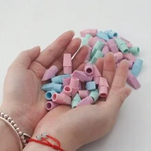 20/200 件马卡龙色笔帽干净不锈钢橡皮擦替换装，办公用品笔橡皮擦帽，便携式可拆卸子弹头橡皮擦帽 - 混色 - 查看 2