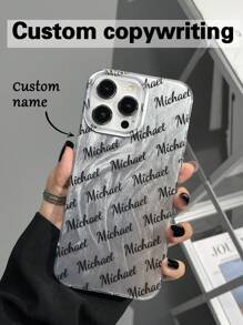 1 Piece Customized Name Phone Case, Personalized Name Design Case, Customized Name Case, Personalized Phone Case With Picture, Custom Image Phone Case, Anniversary Gift, Valentine's Day Gift, Birthday Gift, Wedding Gift, Mother's Day Gift, Father's Day Gift, Best Friend Gift, Gift For Mom/Dad, Gift For Boyfriend, Gift For Boyfriend, Compatible With 11/12/13/14/15promax, Galaxy A04/A13/A14/ A34/A52/A53/A54/A55/S23/24ultra Series
