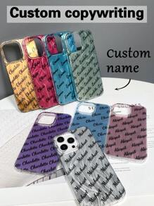 1 Piece Customized Name Phone Case, Personalized Name Design Case, Customized Name Case, Personalized Phone Case With Picture, Custom Image Phone Case, Anniversary Gift, Valentine's Day Gift, Birthday Gift, Wedding Gift, Mother's Day Gift, Father's Day Gift, Best Friend Gift, Gift For Mom/Dad, Gift For Boyfriend, Gift For Boyfriend, Compatible With 11/12/13/14/15promax, Galaxy A04/A13/A14/ A34/A52/A53/A54/A55/S23/24ultra Series