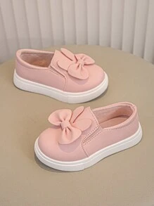 1 Pair Girls' Cute Bowknot Decor Rabbit Ear Design Pink Sports Sneakers - Baby Pink - View 4