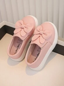 1 Pair Girls' Cute Bowknot Decor Rabbit Ear Design Pink Sports Sneakers - Baby Pink - View 5