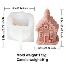 Stampo per candele a forma di casetta natalizia, stampo in silicone fatto a mano per capanna di legno natalizia, per realizzare decorazioni in gesso, resina e argilla, adatto per decorazioni natalizie per la casa e feste - Bianco - Visualizzare 7