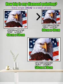 一套美国国旗鹰系列钻石画艺术套件,满钻圆形钻石画 DIY 5D 手工钻石工艺品,非常适合家居墙壁/门/卧室装饰、艺术、装饰、缝纫用品和礼品,适合成人、男孩和女孩手工 DIY - 彩色 - 查看 10