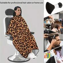 Leopard Pattern Hairdressing Gown,Professional Hairdresser Cape,Haircut Cloth - Black - View 2