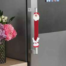1/2 piezas Cubierta navideña para manija de refrigerador, Cubierta personalizada de moda para manija de horno, Decoración navideña para refrigerador - Multicolor - Ver 3