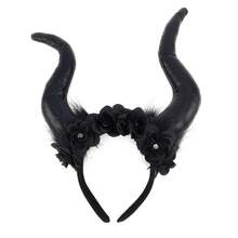 1. Topi Tanduk Super Panjang Setan Hitam Lucu Terbaru, Hiasan Kepala Bunga Kematian, Bando, Dekorasi Panggung Pesta, Alat Peraga Pertunjukan - Hitam - View 3