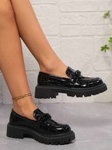 2024 Novos Sapatos Pequenos De Sola Grossa Estilo Britânico De Verão Para Mulheres, Mocassins De Plataforma Retro Da Moda Ins, Antiderrapantes