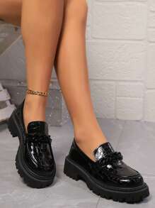 2024 Novos Sapatos Pequenos De Sola Grossa Estilo Britânico De Verão Para Mulheres, Mocassins De Plataforma Retro Da Moda Ins, Antiderrapantes