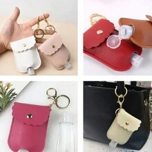 Portable Hand Sanitizer Bottle Mini Hand Sanitizer Bulk Holder Portable Squeeze Bottles With Leather Case Keychain - Multicolor - View 7