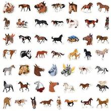 50 PIEZAS Pegatinas de caballos estéticas, pegatinas de vinilo, calcomanías para scrapbook, diario, portátil, parachoques, monopatín, botellas de agua, computadora, teléfono - Multicolor - Ver 3
