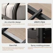 DlandHome Bunk Bed Metal Bed Frame, Twin Over Full, Heavy Duty Sturdy Bed Frame With Ladder, Full Length Guardrails, Underbed Storage, Black - 黑色 - 查看 4