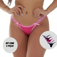 Tanga Amor De Verão Lingerie Shape Cotton Kit 5 - 彩色 - 查看 1