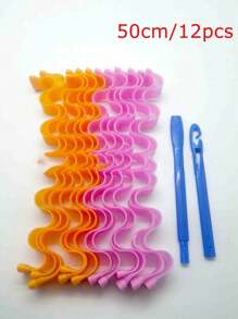 12pcs DIY Heatless Curlers - Magic Overnight Hair Styling Kit, Comfortable, Perfect For Curly Hair,Pink Accessories ,Hair Styling Tools