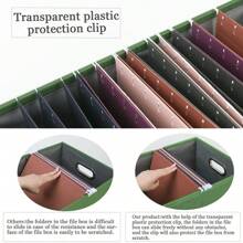File Organizer Box,Filing Box With Lid,File Box For Letter/Legal File Folder Storage, Portable Hanging File Box For Office/Decor/Home,1 Pack,Black-Box Only - Vivid-green - View 2