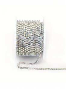 10Yards/Roll SS6-SS16 Crystal Rhinestones Chain Sliver Base Sew-On Glue-On For Clothes DIY Garment Accessories Trim Chain