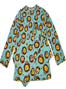 Girls' Winter Long Sleeve Suede Printed Pajamas - 綠色 - 查看 4