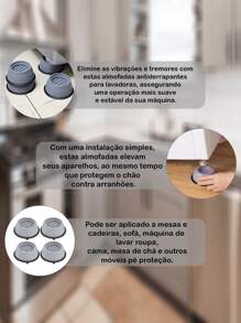 Set Of 4 Leveling Feet Furniture Stability Multipurpose Floor Protector - 彩色 - 查看 2