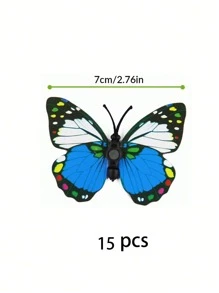 15/30/60/200 pièces Papillons 3D réalistes de couleurs aléatoires, à double face adhésive, décoration murale pour salon, chambre à coucher, luminaire, décoration de maison, décoration de fête d'anniversaire et de festival, autocollants, décalcomanie murale, décalcomanie vinyle pour décorations de maison, articles de décoration de printemps pour rafraîchir votre maison, autocollants de décoration Rama, cadeaux de remise des diplômes