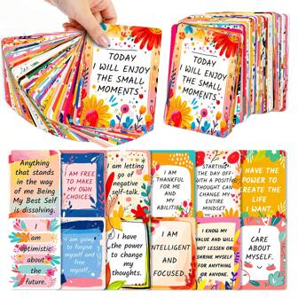 50Pcs Motivational Cards, Funny Office Products Inspiration Affirmation Cards 50 Unique Assorted Designs Inspirational Note Cards, Motivational Quote Cards For Employees Gifts Thinking Of You Gifts, Encouragement Cards For Teens Adults,Adults Games,Counseling,Tarot