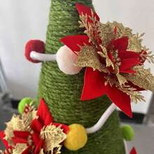 8 件红色人造花蛋糕装饰、圣诞花环配件、节日圣诞树装饰、金粉圣诞花圣诞装饰圣诞装饰圣诞礼物圣诞派对用品 - 紅色 - 查看 5