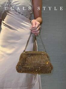 Bolso de noche de lujo 2025 para mujeres, clutch de acrílico con diseño de argyle, impermeable y de asa cruzada, ideal para fiestas, bodas, cenas/banquetes, que combina con vestido de novia, vestidos de fiesta, vestido de graduación y vestidos formales de mujer