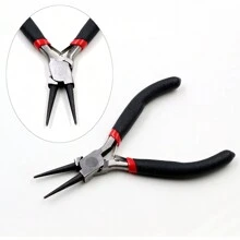 1 Piece Stainless Steel Needle Nose Pliers Multifunctional DIY Jewelry Making Handmade Tool Black Handle - Black - View 5