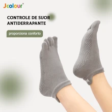 1 Pair Of Five Finger Short Socks For Women, Random Color - Xám - Xem 2