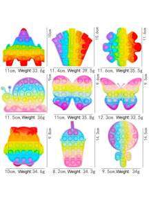 1/2/3/5 件玩具，指尖玩具套装 Popit 游戏缓解成人压力，Pop Its 套装成人礼物，Poppet，Pop Up Poppits Toypop It，指尖玩具，指尖玩具，指尖套装，压力球，压力玩具 - 彩色 - 查看 2