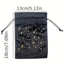 1pc Thick Velvet Tarot Oracle Card Pouch Drawstring Storage Bag Handbag Divination Game Energy Stone Small Items Storage Bag Easter Christmas Halloween Gift Bag Back To School