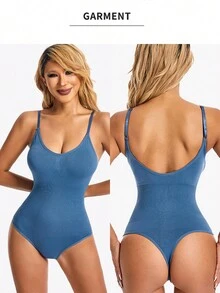 Women's One-Piece Slim Body Shaper Postpartum Abdomen Control Waist Trainer - Navy Blue - View 3