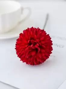 1/2件/5件 人造球花 菊花 刺繡球花 結婚裝飾 家用花瓶裝飾品 桌上花藝擺飾 客廳臥室床頭花藝 新娘捧花 手腕花 胸花材料 生日派對裝飾材料 新年情人節禮物 - 紅色 - 查看 5